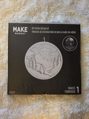 NIB - Makers Market Wood Décor Kit - Mountain Scene Great Crafters Gift!